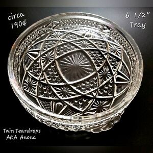 1904 "Anona" 6 1/4" Condiments  Tray by Bryce Higbee & Co. AKA "Twin Teardrops"